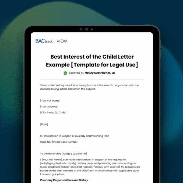 best interest of the child letter example featured image
